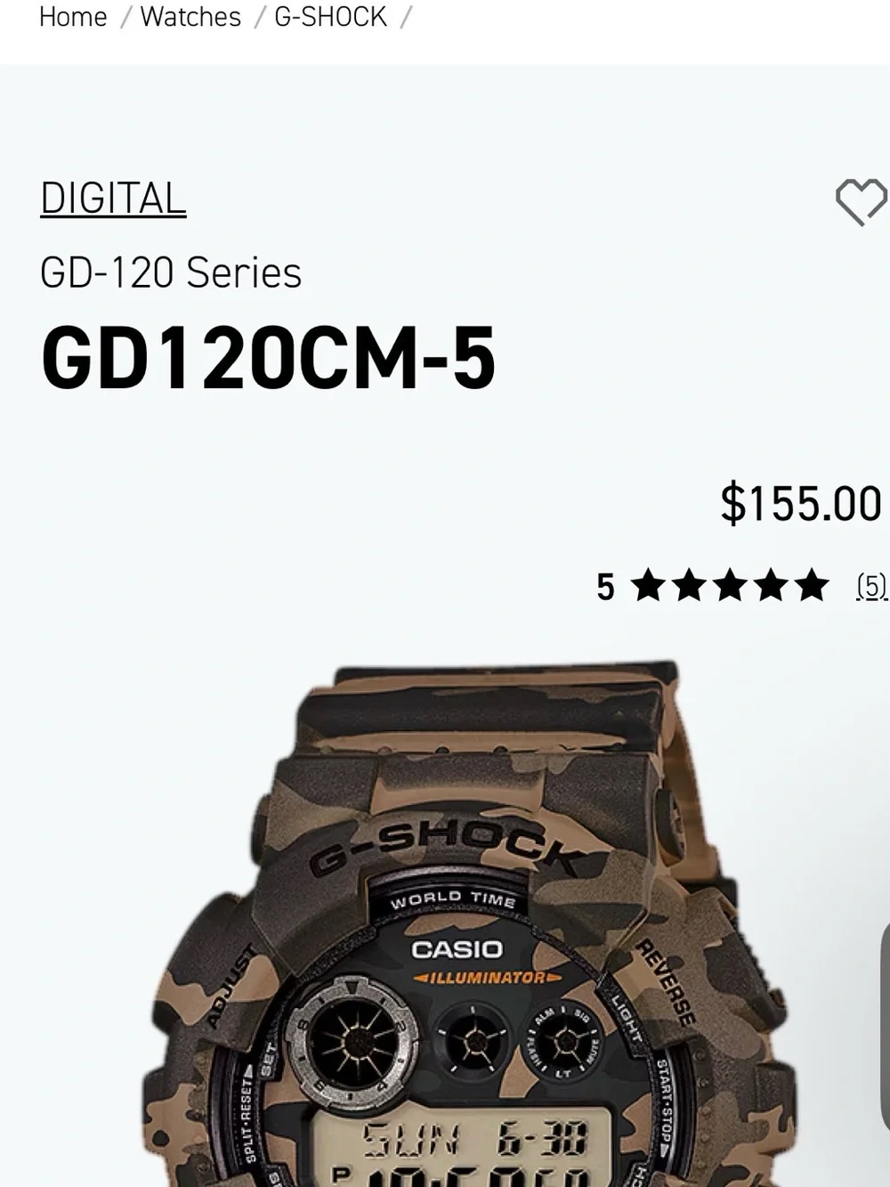 Casio G-Shock Gray Camouflage Digital Watch BRAND NEW